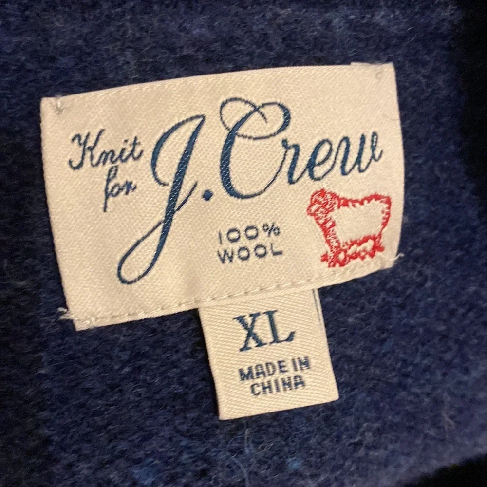 J. Crew Wool Men's Navy Crewneck Sweater. Size XL Style BI848